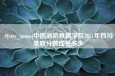 晋江中国消防救援学院2021年四川录取分数线是多少
