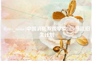 晋江中国消防救援学院2020浙江招生计划