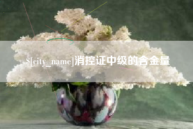 晋江消控证中级的含金量