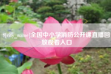 晋江全国中小学消防公开课直播回放观看入口