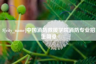 晋江中国消防救援学院消防专业招生简章