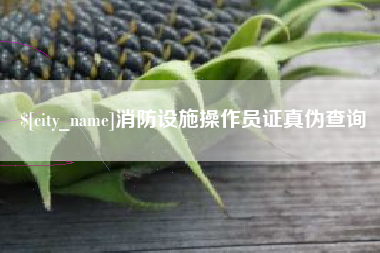 晋江消防设施操作员证真伪查询