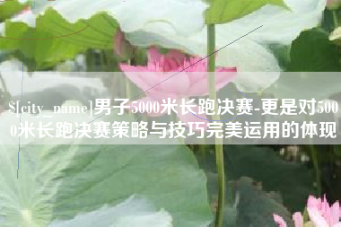 晋江男子5000米长跑决赛-更是对5000米长跑决赛策略与技巧完美运用的体现