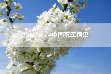 晋江中国冠军榜单