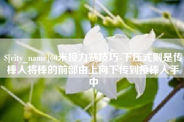 晋江60米接力赛技巧-下压式则是传棒人将棒的前部由上向下传到接棒人手中
