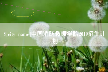 晋江中国消防救援学院2019招生计划