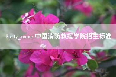 晋江中国消防救援学院招生标准