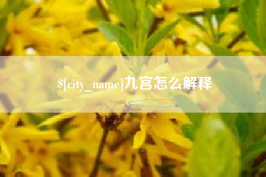 晋江九宫怎么解释