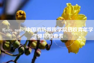 晋江中国消防救援学院招收青年学生体格检查表